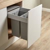 Wesco Pullboy-Z 2 compartment 58 Litre in-cupboard kitchen recycling bin for 450mm wide cabinet 827WS462-85