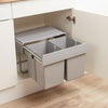 Wesco Shorty 2 Compartment 30 litre in-cupboard kitchen recycling bin for 500mm wide hinged door cabinet 787WS811-85